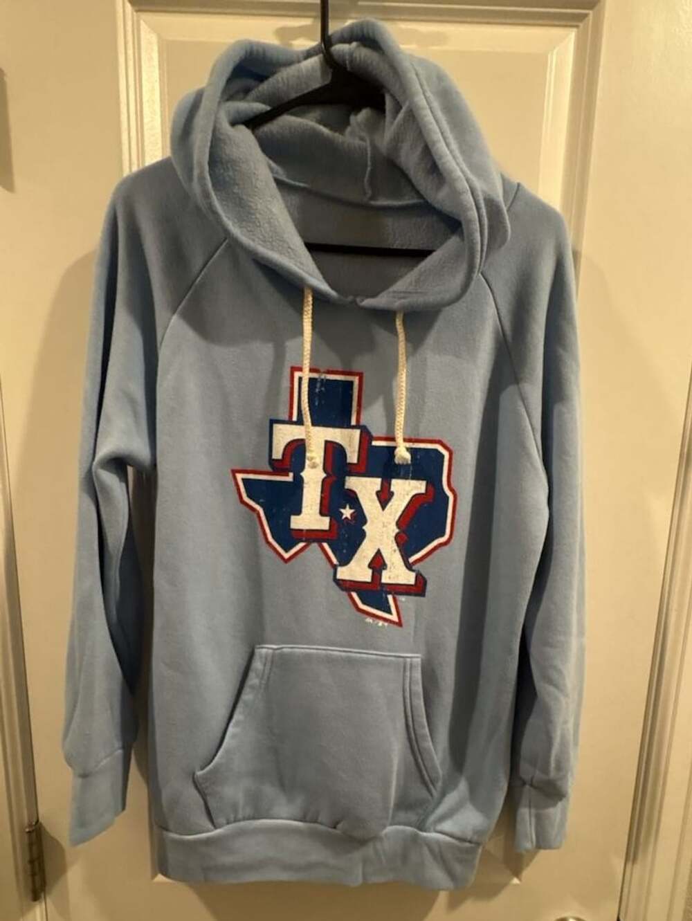 Texas Rangers Light Blue Pullover Hoodie with TX Logo